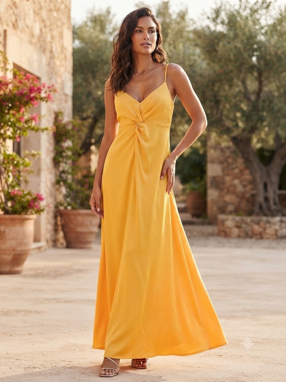 ASOS Design Twist-Front Spaghetti Strap Maxi Dress